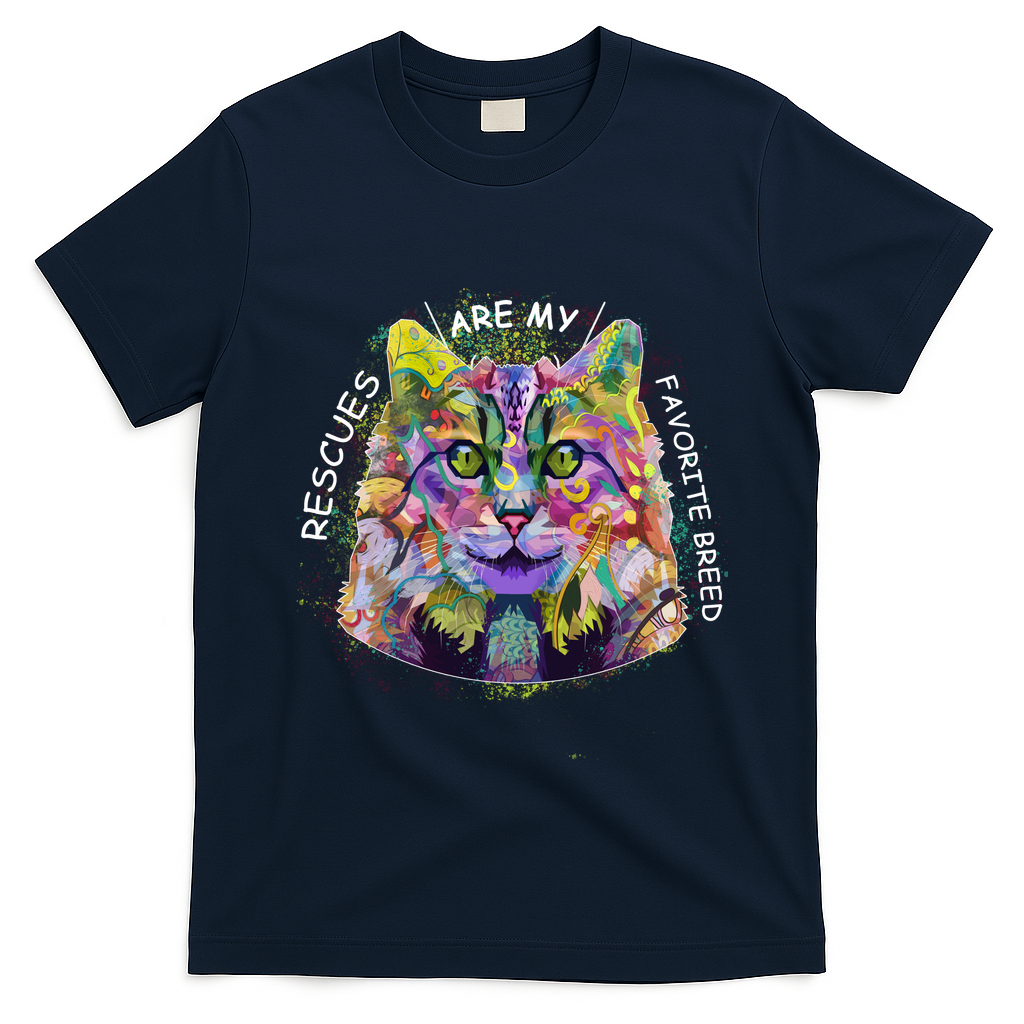 Colorful Texture Cat Rescues Are My Favorite T-Shirt