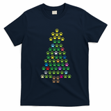 Christmas Tree Dog Paws Christmas Lights T-Shirt - Navy Blue