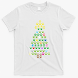 Christmas Tree Dog Paws Christmas Lights T-Shirt - White