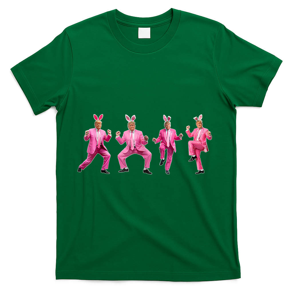 Cute Trump Dance Easter Day Bunny Funny Trump Easter Day T-Shirt - Green