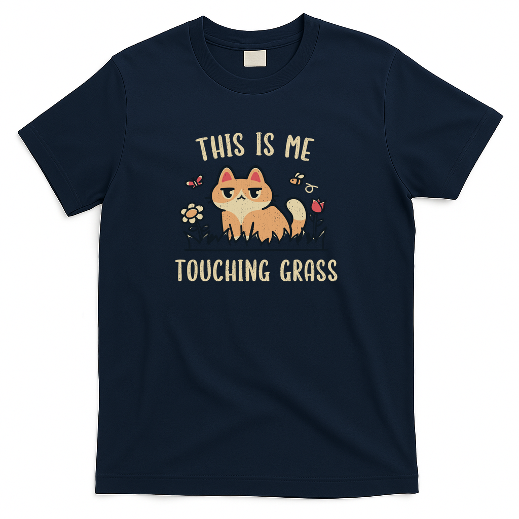 Cat Touching Grass - Navy