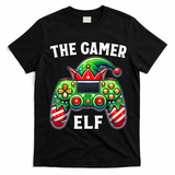 Christmas The Gamer Elf Video Gaming T-Shirt - Black