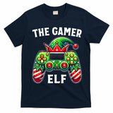 Christmas The Gamer Elf Video Gaming T-Shirt - Navy Blue