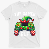 Christmas The Gamer Elf Video Gaming T-Shirt - White