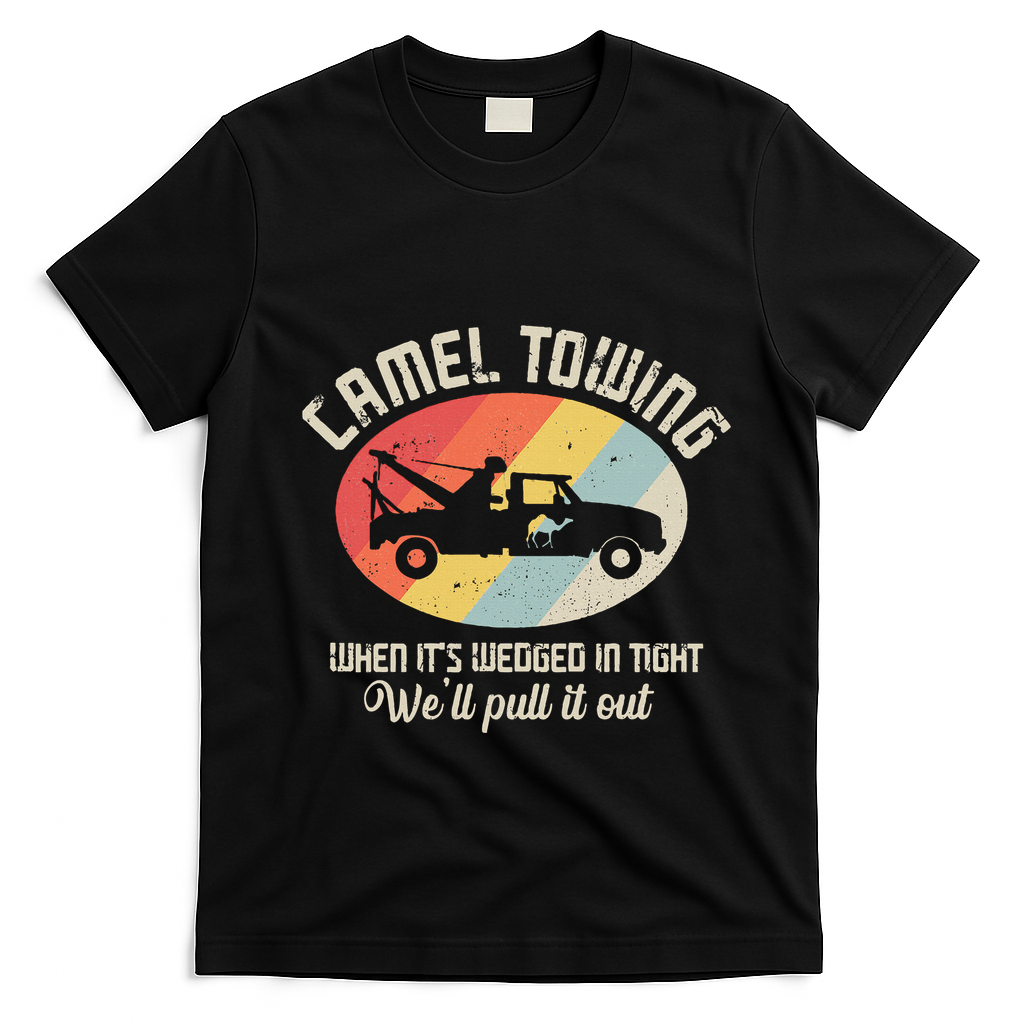 Camel Towing Halloween Retro T-Shirt - Black