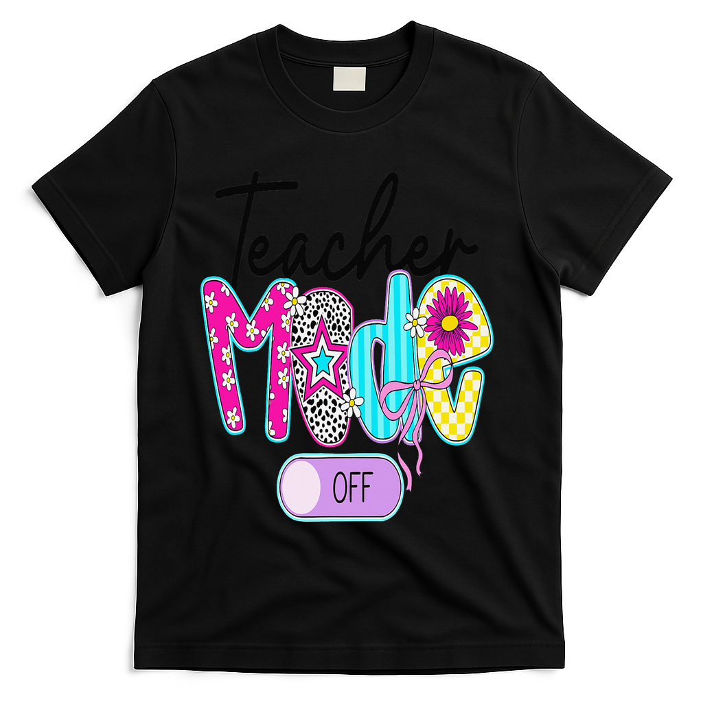 Coquette Teacher Mode Off Class Dismissed Last Day Of T-Shirt - Black