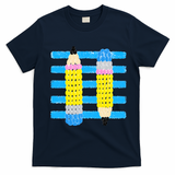 Coastal Teacher Pencils Stripes Back To School Gift T-Shirt - Navy Blue