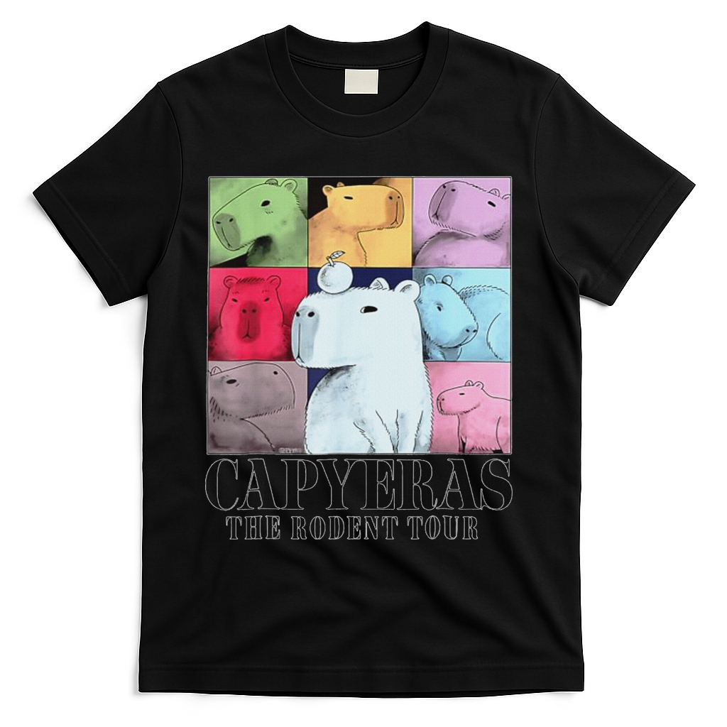 Capybara The Rodents Capy Meme Summer T-Shirt - Black