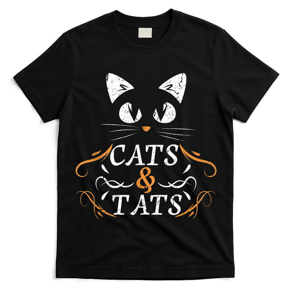 Cats & Tats Tattoo Artist Body Art Ink Cat Mom Cat Dad T-Shirt