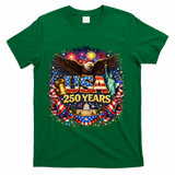 Celebrate USA 250 Years White House Eagle Fireworks T-Shirt - Green