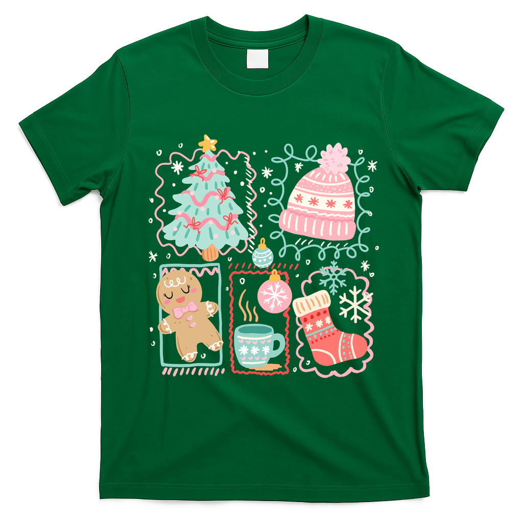 Cute Ugly Christmas Design Tree Coquette T-Shirt - Irish Green