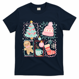 Cute Ugly Christmas Design Tree Coquette T-Shirt - Navy Blue