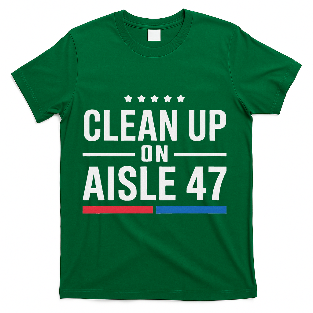 Clean Up On Aisle 47 Impeach 47 Anti Trump President 8647 T-Shirt - Green
