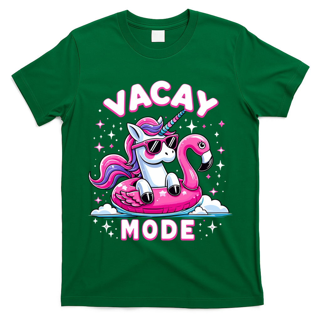 Cute Unicorn Vacay Mode Funny Family Vacation Flamingo Gift T-Shirt