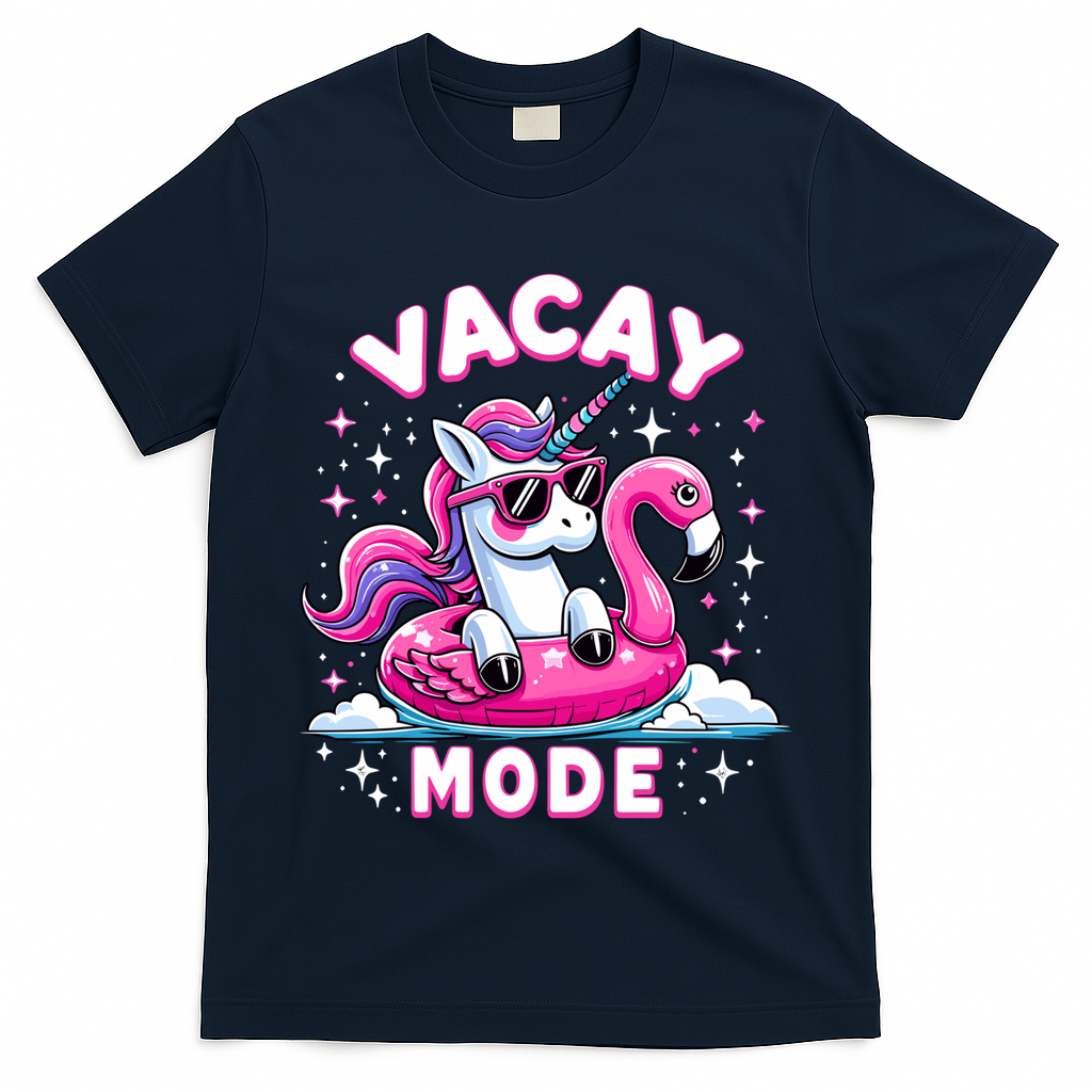 Cute Unicorn Vacay Mode Funny Family Vacation Flamingo Gift T-Shirt
