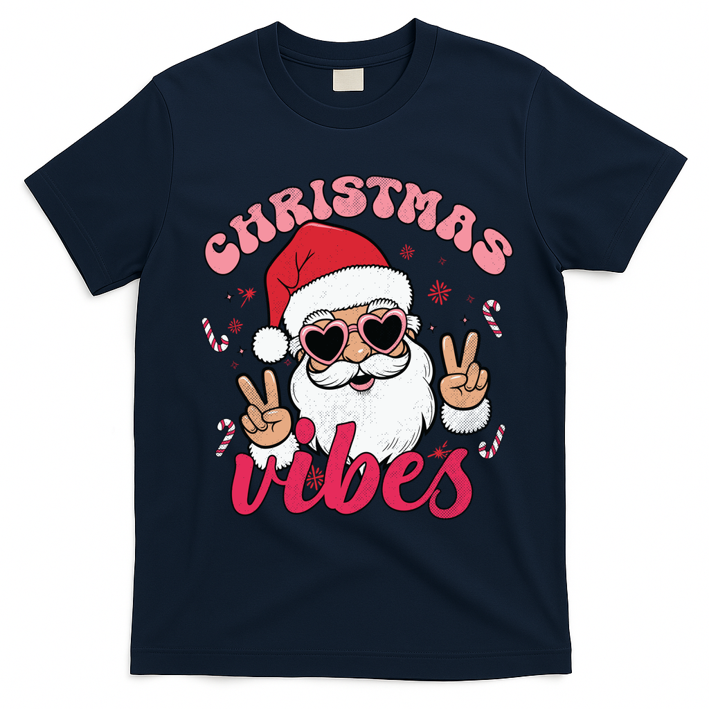 Christmas Vibes T-Shirt - Navy Blue