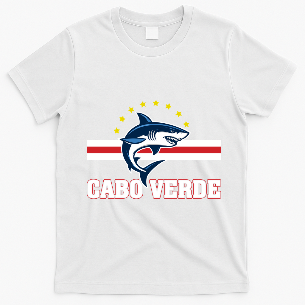 Cabo Verde Day Shark Country Flag Proud Fan T-Shirt - White