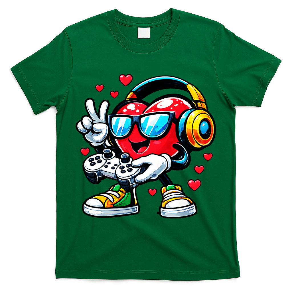 Cool Valentine's Day Gamer Heart Love Gaming T-Shirt