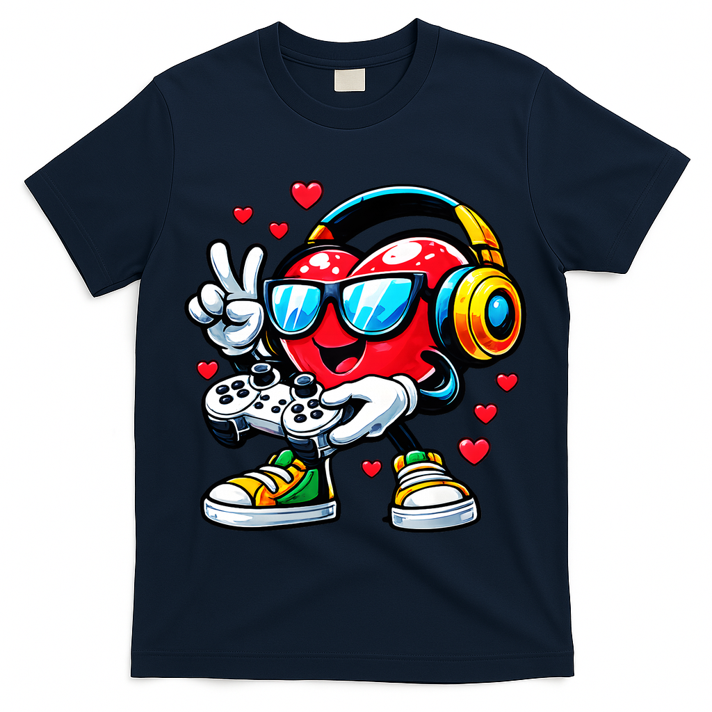 Cool Valentine's Day Gamer Heart Love Gaming T-Shirt