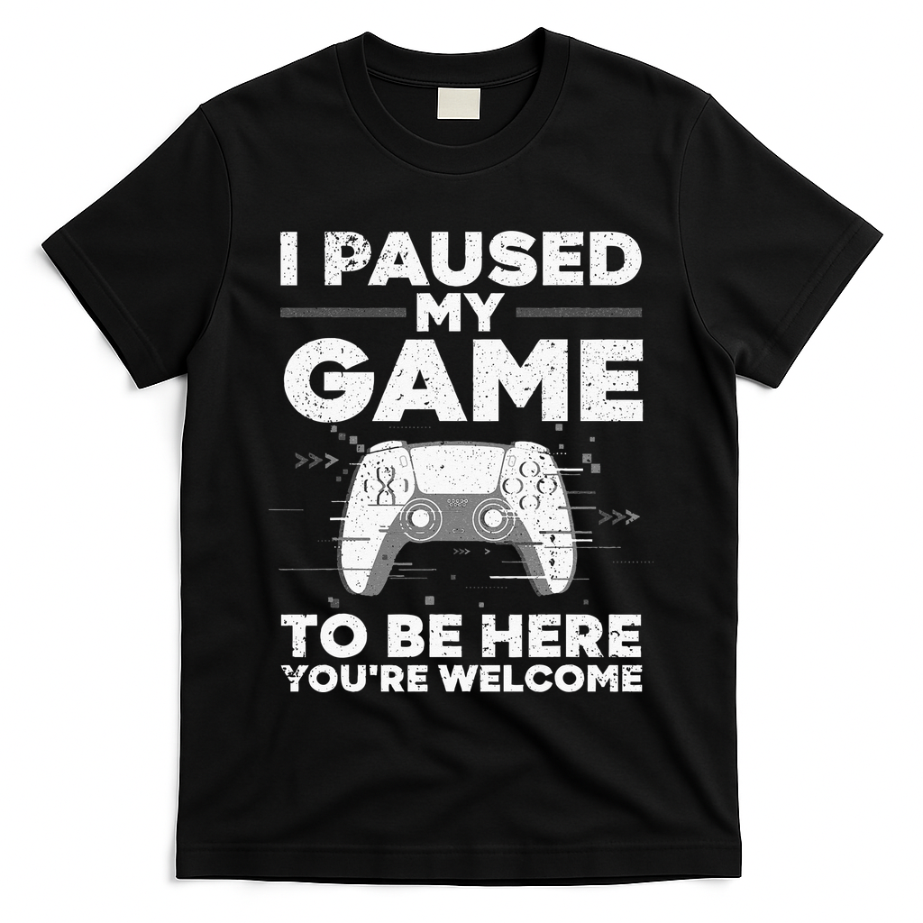 Cool Video Gamer For Men Kids Game Paused Gaming Gamers T-Shirt