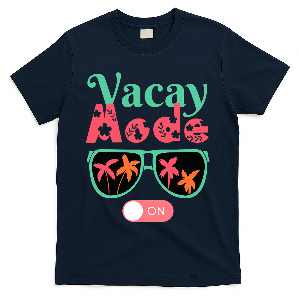 Cute Vacay Mode Summer On Funny Family Vacation T-Shirt - Navy