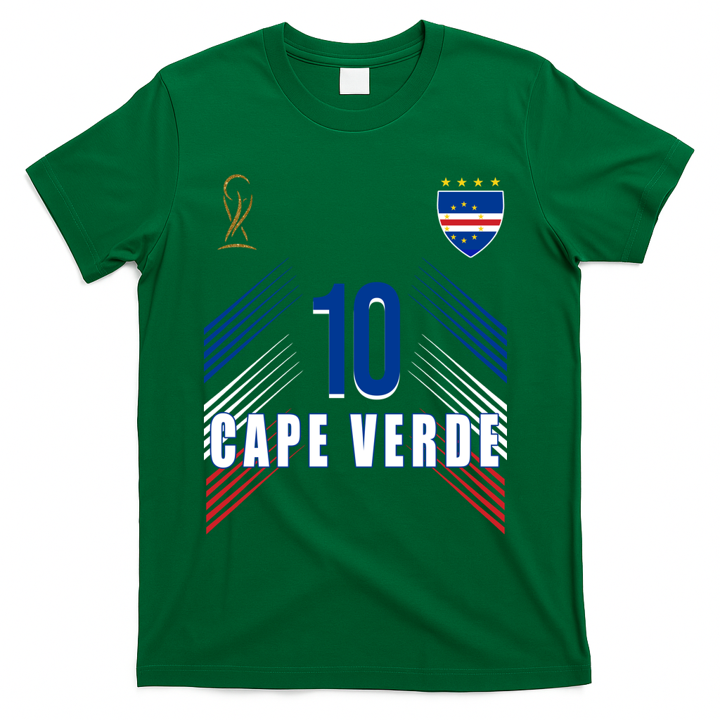 Cape Verde Soccer Jersey Flag Cape Verdean Pride T-Shirt - Green