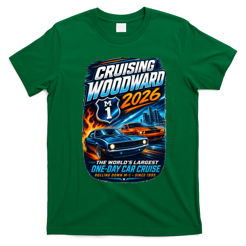 Cruising Woodward 2026 T-Shirt - Irish Green
