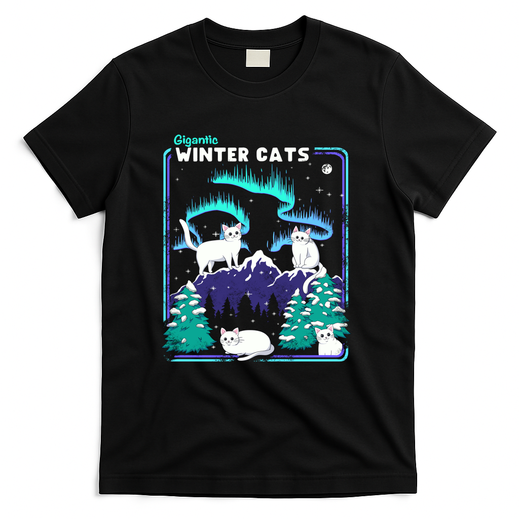Cozy Winter Cats - Black