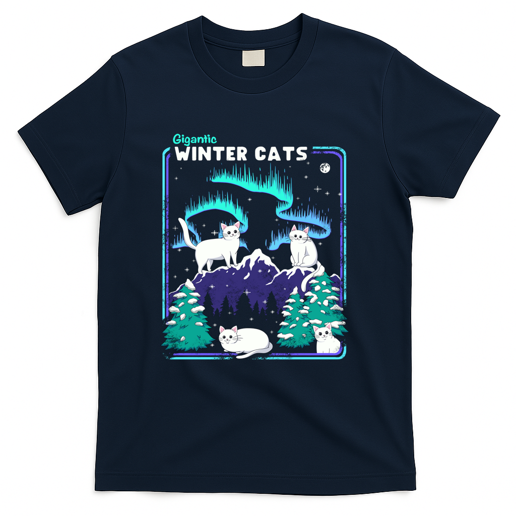 Cozy Winter Cats - Navy