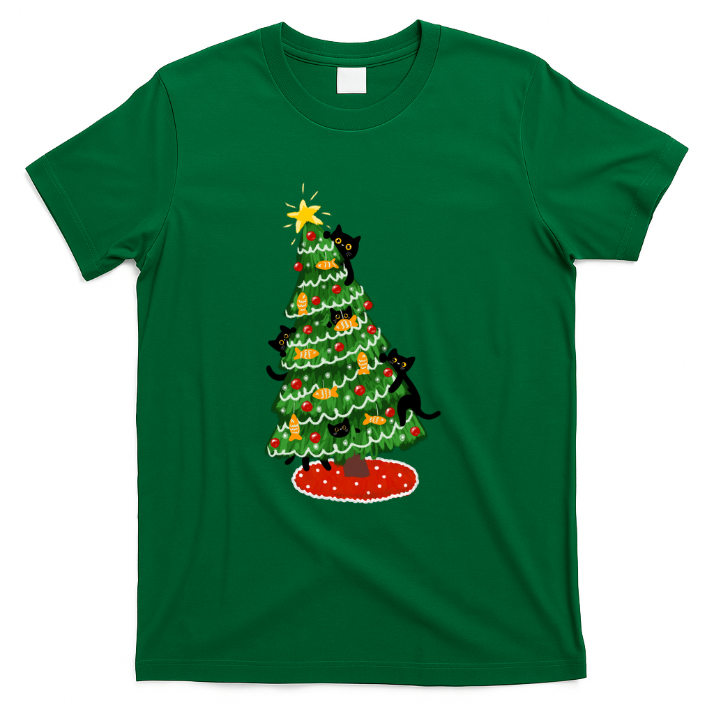 Christmas With Cats - Green