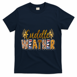 Cuddle Weather Cute Fall Pattern T-Shirt - Navy