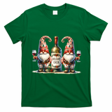 Christmas Wine Santa Gnomes For Xmas Holiday Cheer T-Shirt - Irish Green