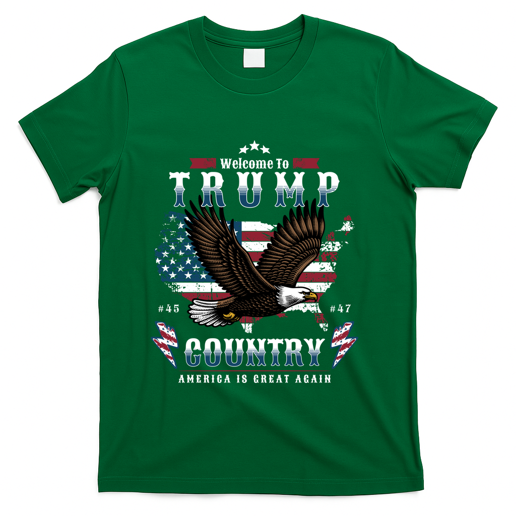 Classic Welcome To Trump Country Maga Eagle T-Shirt - Green