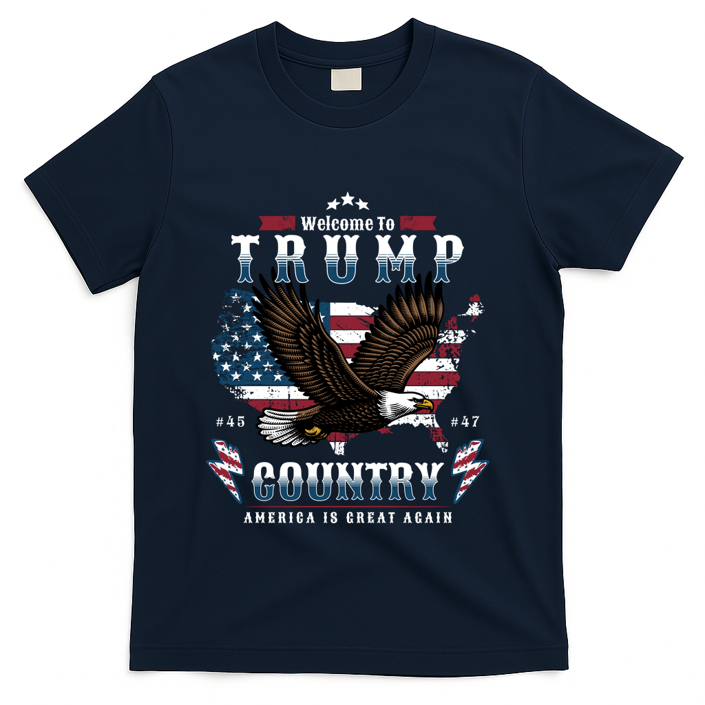 Classic Welcome To Trump Country Maga Eagle T-Shirt - Navy