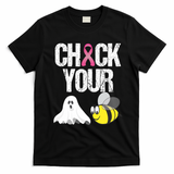 Check Your Boo Bees Funny Breast Cancer Halloween Gift T-Shirt - Black