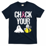 Check Your Boo Bees Funny Breast Cancer Halloween Gift T-Shirt - Navy Blue