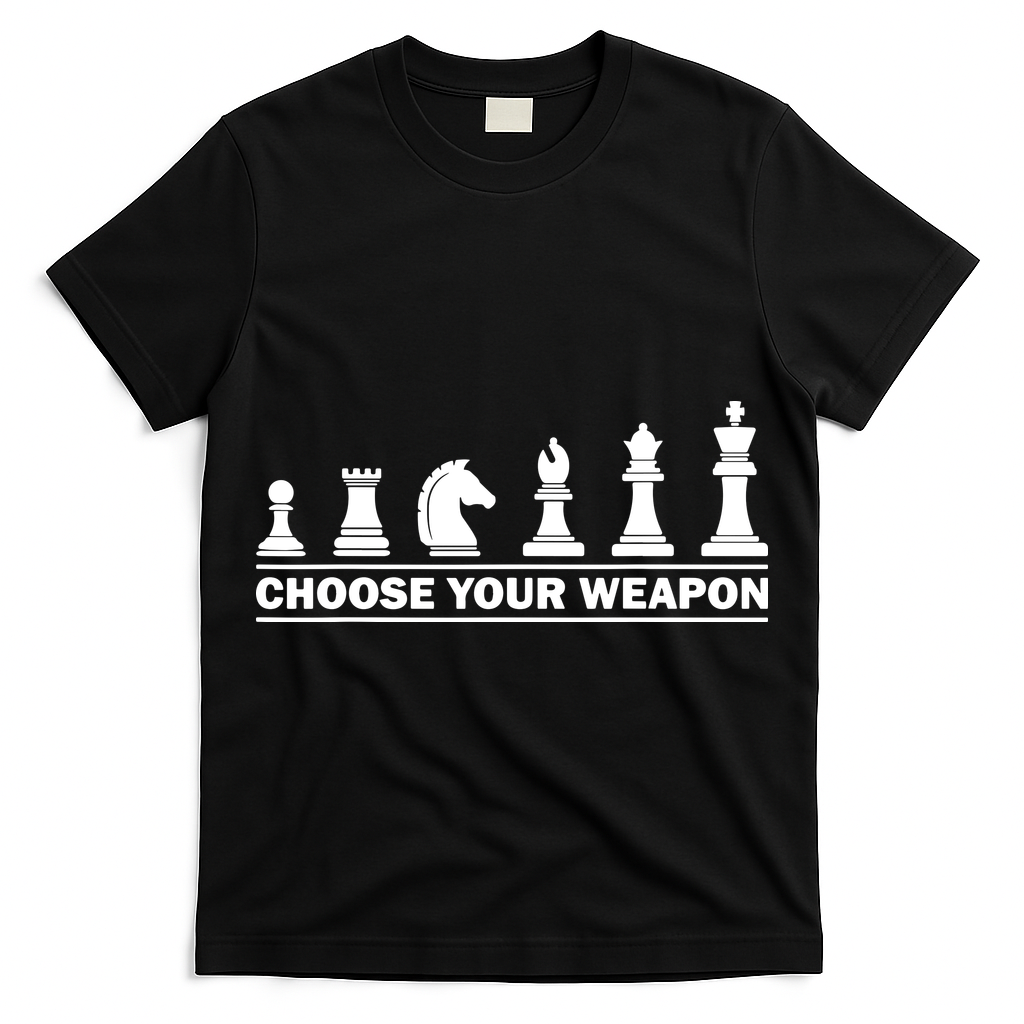 Choose Your Weapon Chess Strategy Funny Chess Lovers T-Shirt