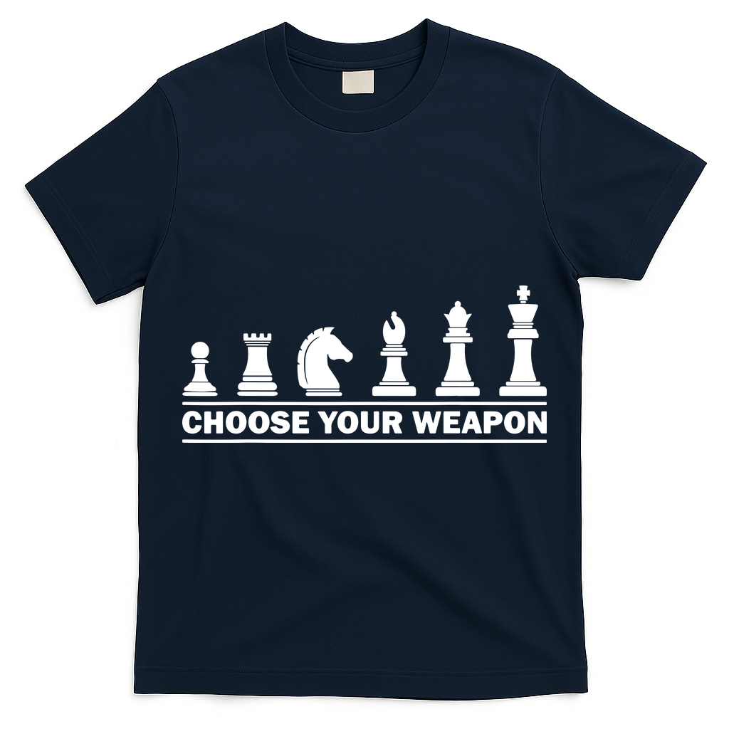 Choose Your Weapon Chess Strategy Funny Chess Lovers T-Shirt