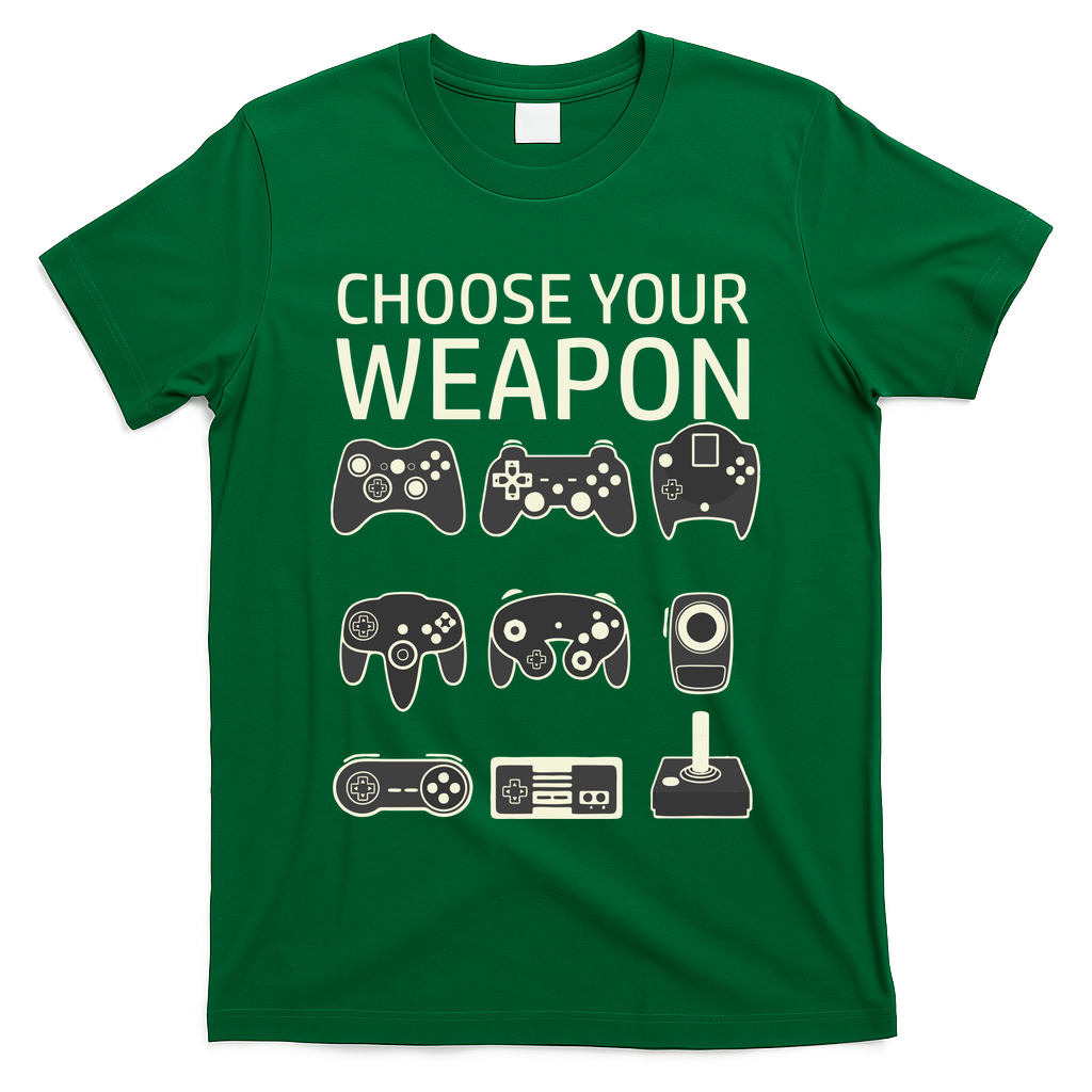 Choose Your Weapon Gaming Controllers Console Gamer Funny T-Shirt