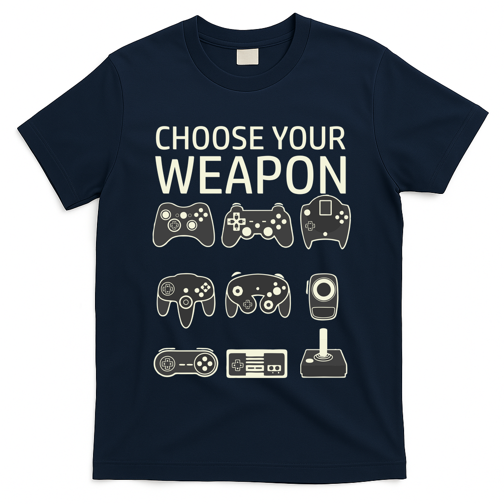 Choose Your Weapon Gaming Controllers Console Gamer Funny T-Shirt