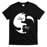 Cat Yin Yang Peace Loving Interconnected Great Gift Idea Meaningful Gift T-Shirt - Black