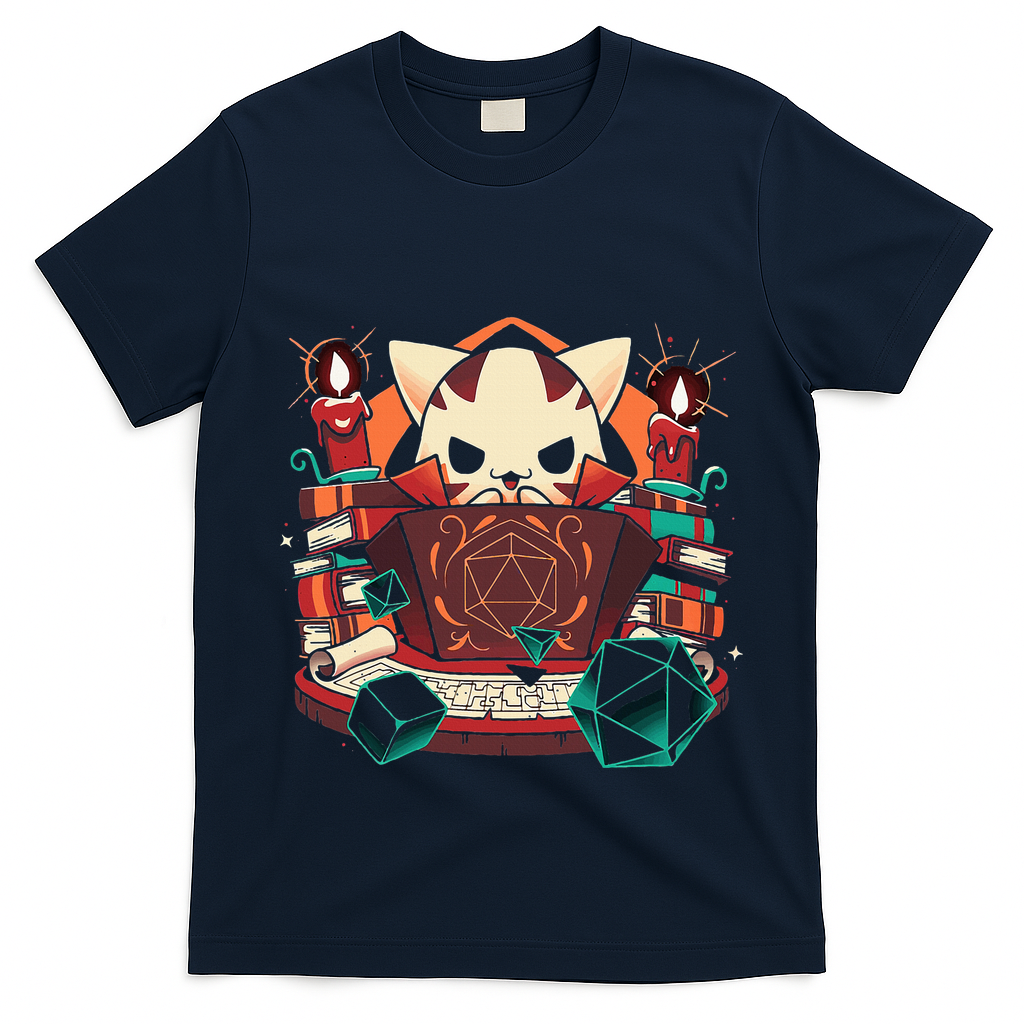 Dungeon And Cats Tabletop Gaming Role Player T-Shirt