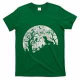 Dachshund And Moon Halloween Dachshund Lovers Pet Owner T-Shirt - Irish Green