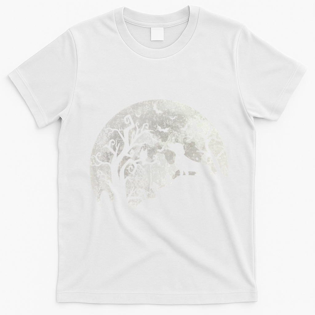Dachshund And Moon Halloween Dachshund Lovers Pet Owner T-Shirt - White