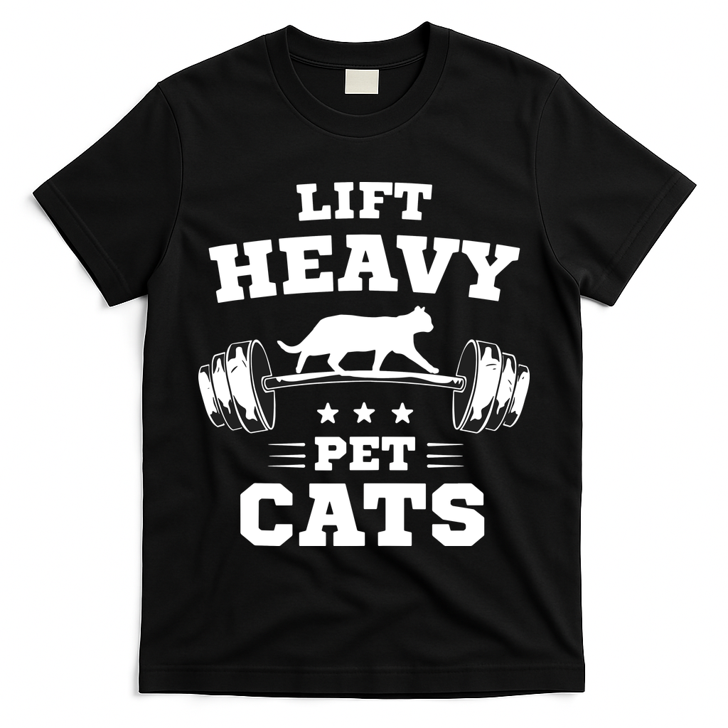 Deadlifts And Weights Or Gym For Lift Heavy. Pet Cats. T-Shirt