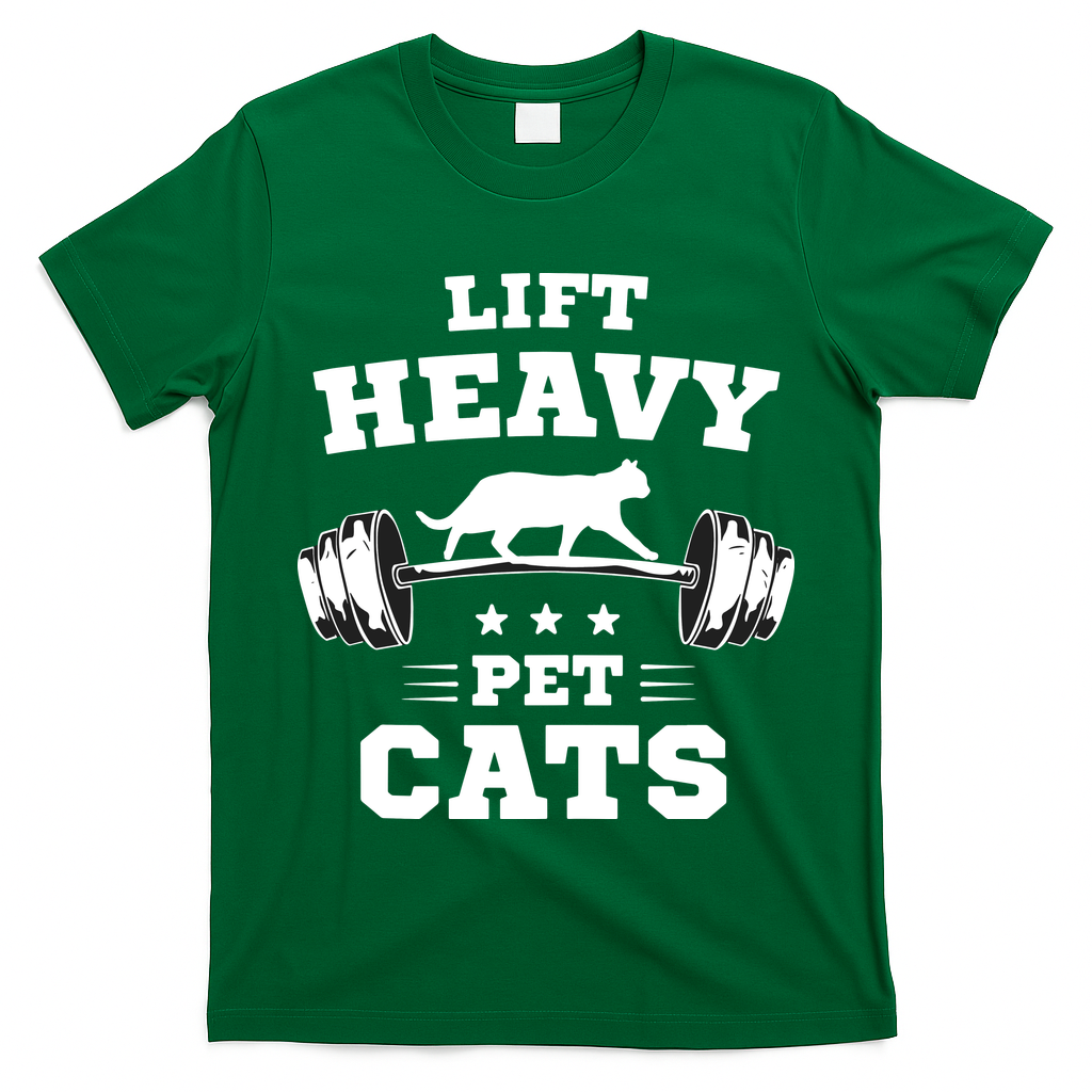 Deadlifts And Weights Or Gym For Lift Heavy. Pet Cats. T-Shirt