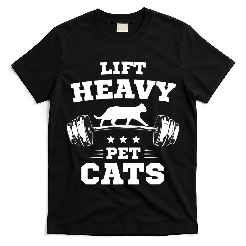 Deadlifts And Weights Or Gym For Lift Heavy. Pet Cats. Premium T-Shirt