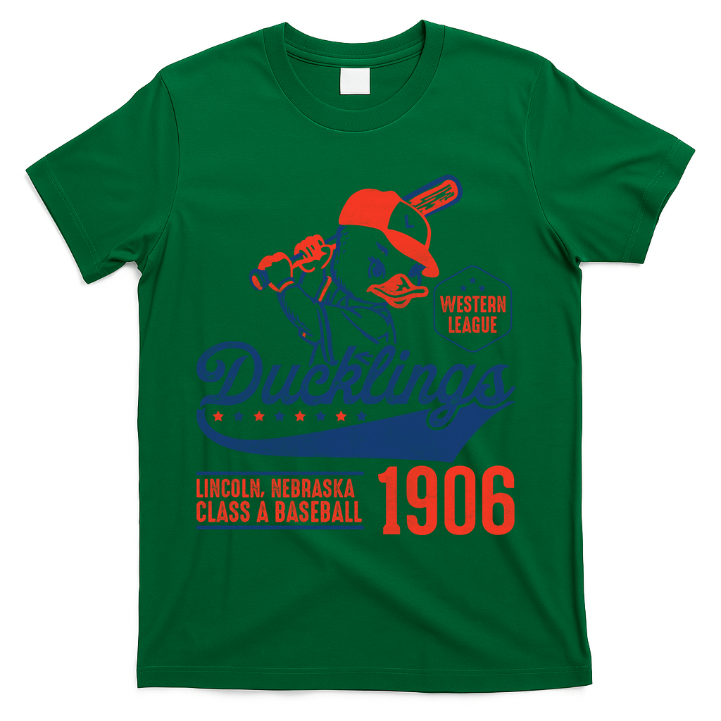 Ducklings Baseball 1906 Vintage Team T-Shirt - Green