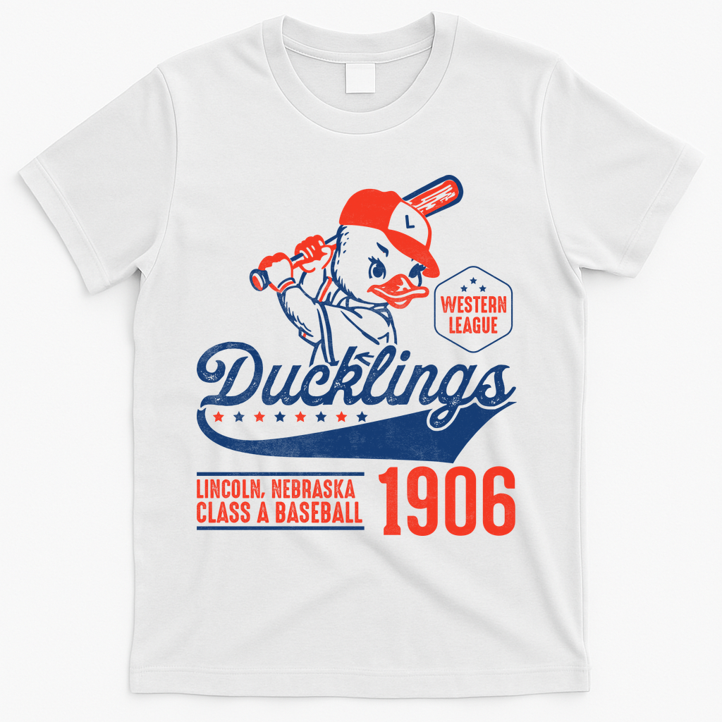 Ducklings Baseball 1906 Vintage Team T-Shirt - White
