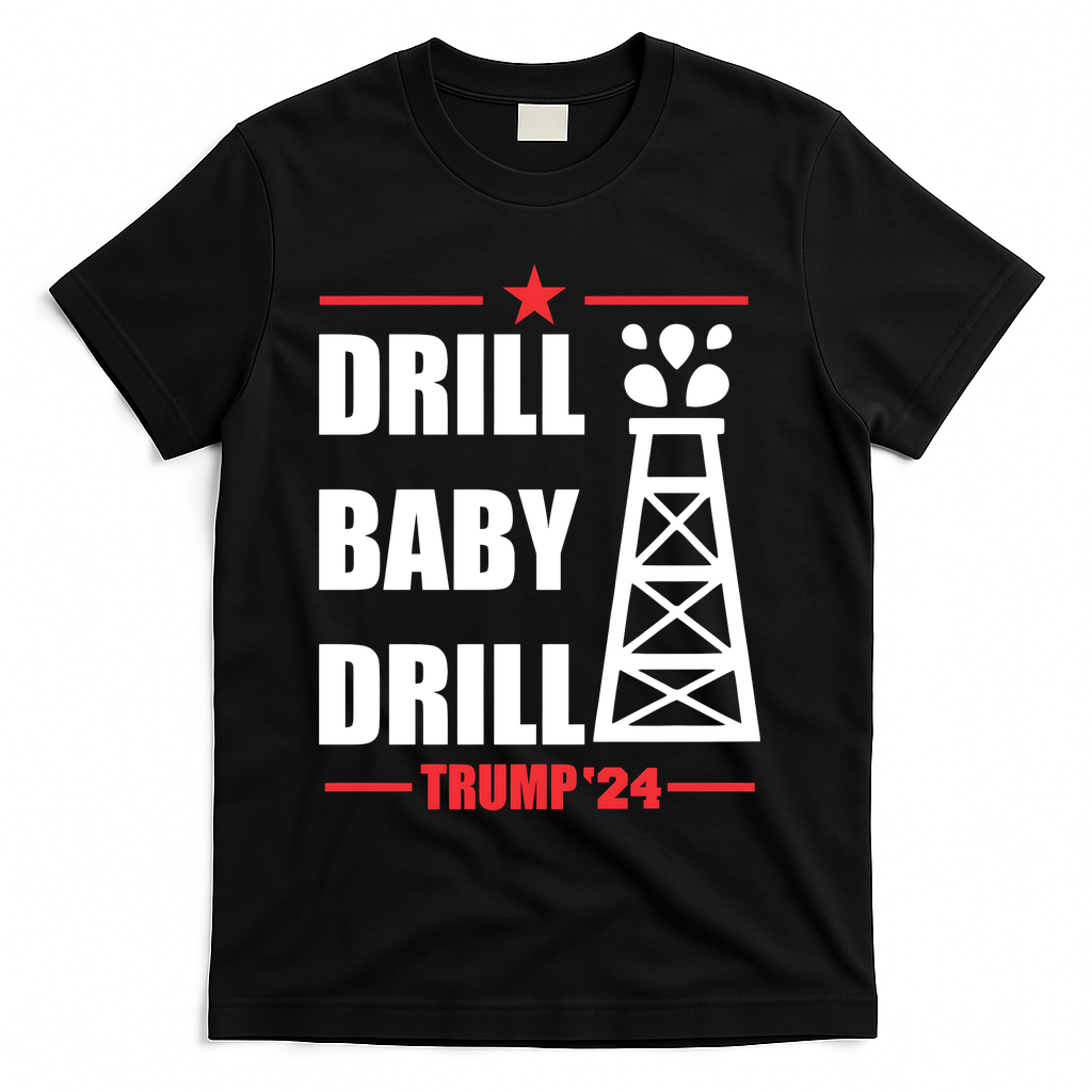 Drill Baby Drill Trump 24 Drill Baby Drill Trump 24 Donald Trump T-Shirt - Black